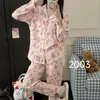 Algodón Nube Mayorista Transfronterizo Pijamas Nuevos para Mujer Primavera y Otoño Manga Larga Dulce Dibujos Animados Conjunto de Ropa para el Hogar Pijamas de Mujer