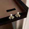 Brincos de Renda Doces com Laço e Pedras para Mulheres, Brincos Únicos e Bonitos com Design de Nicho e um Toque de Luxo