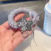 Anillo Azul Refinado para el Cabello con Perla Estrella y Pedrería, Cuerda para el Cabello Mori Versátil, Cuerda para Recoger el Cabello en Cola de Caballo Baja, Accesorios para el Cabello de Mujer