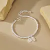 Pulseira Nova Estilo Moda Paz e Bênção para Mulheres, Pulseira de Prata Exquisita de Nicho de Luxo Leve, Pulseira de Melhor Amiga, Pulseira de Contas