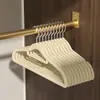 Percha de Ropa con Flocado para Uso Doméstico, Sin Costuras, Anti-Ángulo de Hombro, Soporte Antideslizante para Secar Ropa, Organizador Ahorrador de Espacio