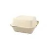 Caja de Almuerzo Desechable de Pulpa Bento Caja para Pastel Hamburguesa 6 pulgadas Cuadrada Caja de Embalaje Caja para Llevar Biodegradable