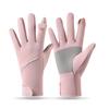 Guantes Calientes para Bicicleta de Mujer Invierno Deportes al Aire Libre Más Terciopelo Antideslizantes e Impermeables Pantalla Táctil Sin Dedos Guantes de Ciclismo