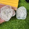 Punto Flor de Cristal Organza Flor Estereoscópica con Perlas Tela Flor Decoración Corsage Hecho a Mano DIY Accesorios para el Cabello