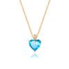 Collar de Acero Inoxidable con Colgante de Corazón de 12 Piedras de Nacimiento para Mujer, Estilo Europeo y Americano, Incrustaciones de Circonita, Cadena de Clavícula de Moda