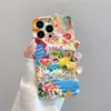 Pizza de Limón Torre Inclinada Floral Collage Costero Manzana Funda para Teléfono 16 iPhone 17 Pro Max Cubierta Protectora Ultradelgada