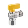 Válvula de Gas Engrosada en Ángulo Recto Válvula de Tres Vías de Latón Una Entrada Dos Salidas Rosca Interna y Externa Válvula de Bola para Gas Natural Fábrica de Origen