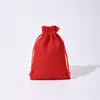 Bolsa de Lino con Cordón Bolsa de Regalo de Navidad Joyería Logotipo Impreso Juguete Pulsera Bolsa de Tela Pequeña Bolsa de Lino con Cordón Personalización