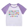 2023 Nueva ropa para niños Camiseta de manga corta de verano para niños y niñas Camisa básica raglán Camiseta de media manga para bebé Top para niños