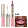 Brillo de labios O'CHEAL 2 en 1 de doble extremo transfronterizo, voluminizador, de larga duración, altamente pigmentado, impermeable, no pegajoso y acabado mate