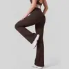 Pantalones Acampanados de Bolsillo de Nylon Juyitang Cintura Alta Levanta Glúteos Sensación de Piel Desnuda Alta Elasticidad Transpirables Fitness Deportes Ajustados Pantalones de Yoga para Mujer