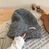 Gorro de lana con contenido de lana para otoño e invierno, con gran circunferencia de cabeza, versátil, casual, para el frío, gorro cálido, para parejas, protección para las orejas, gorro de punto