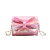 Bolso Cruzado Mini Versátil Estilo Coreano con Lazo Adorable Cadena Inspirada en Chanel para Niños Bebé Monedero Accesorios Bolsa para Auriculares