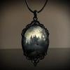 Estilo Gótico Vintage Castillo Murciélago Cuervo Cruz Sangre Gato Negro Iglesia Cementerio Vampiro Collar Vintage