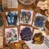 Serie Museo Natural Yuezhen Paquete de Pegatinas Pegatinas Vintage para Diario Infantil Pegatinas de Flor y Mariposa PET