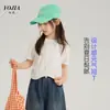 YOJIA Blusa de Verão 2026 Nova Estilosa Versátil Infantil para Menina Manga Curta Camiseta Infantil Roupa de Verão