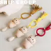 Pingente Chaveiro Gato da Sorte em Madeira de Faia Artesanal de Madeira Fofo Charme para Bolsa Presente para Namorada ou Melhor Amiga