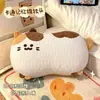 Almohada de gato de tres colores de dibujos animados súper suave para cama, oficina, siesta infantil, dormitorio de estudiantes, se puede usar para recostarse, y es extraíble y lavable