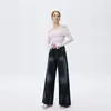 2025 Jeans Mujer Primavera Retro Moderno Pierna Ancha Holgada Diseño de Tiro Alto Moda Perezosa