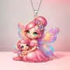 Nuevos Productos Transfronterizos: Exquisitos Colgantes Navideños de Hada de las Flores, Pendientes Acrílicos Transfronterizos, Colgantes Planos, Collares Acrílicos