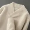 Suéter de Punto de Lana para Hombre con Cuello de Frutas Verdes, Camiseta Básica de Punto, Casual de Negocios, Holgado, Otoño e Invierno, Punto de Cachemir, Venta al por Mayor