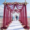 Cortina de Gaze Suíça Mais Vendida na Amazon Transfronteiriça Decoração de Festa de Casamento ao Ar Livre Layout do Local Decoração de Arco de Casamento