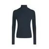 Baicai Rong 2026 Outono/Inverno Novo Estilo Malha Fina 100% Lã de Yangzi Tricô Suéter de Lã Pura Gola Alta Meia Manga Top