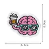 Parche Bordado de Cerebro Creativo Parche Genial Divertido con Patrón de Cerebro para Ropa Bolsas Pegatina Decorativa DIY Termoadhesivo
