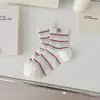 Meias Fofas de Cano Médio com Design Delicado para Mulheres, Estilo Fino de Verão, Tendência Bordada de Desenho Animado, Meias Curtas de Baixo Corte Absorventes de Suor Respiráveis