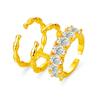 Design de Nicho Zircônia Usado Empilhado Estilo Frio Diamante Moda Anel Aberto Feminino Alto Padrão Personalizado Tendência