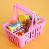 Yqt Cesta de Compras Miniatura para Supermercado Cesta de Frutas Artificiales Juguete de Casa de Juego para Niños Adornos Accesorios de Joyería de Moda para Bricolaje