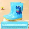 Botas de agua dinosaurio niños Niños Niñas estudiantes de primaria baja forradas de polar cálidas zapatos de agua para bebé antideslizantes impermeables botas de lluvia de algodón