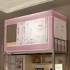 Mosquitero y Cortina de Cama Integrados para Dormitorio Estudiantil, Dosel de Cama Totalmente Cerrado con Oscurecimiento para Literas Superiores e Inferiores en Dormitorios Masculinos y Femeninos