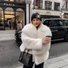 Comercio Exterior Transfronterizo Ropa de Abrigo de Invierno con Solapa Grande de Piel Sintética para Mujer Estilo Dama Elegante Ropa de Abrigo de Piel Artificial