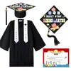 Chapéu de Formatura de Bacharelado Infantil Transfronteiriço Chapéu de Formatura Padrão Desenho Animado Chapéu de Doutor Impressão Colorida Chapéu de Mestre Chapéu de Formatura