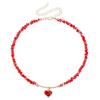 Europa y Estados Unidos joyería transfronteriza viento ins cuentas de vidrio heterosexuales exquisita cadena de clavícula de circonita de amor dulce collar de moda cool