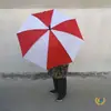 Paraguas rojo y blanco paraguas de lluvia reunión deportiva de rendimiento molino de viento de baile accesorios de ejercicio grupal escolar paraguas para niños con colores intercalados