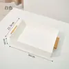 Bandeja Cuadrada Moderna Casual con Mango de Madera para Sala de Estar Entrada Cosméticos Artículos Varios Objetos Pequeños Bandeja de Almacenamiento de Escritorio Almacenamiento