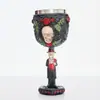 Copa de Pie de Diablo Alto Vampiro Copa de Resina Vajilla Personalizada Decoración del Hogar Copa de Vino Calavera con Revestimiento Interior de Acero Inoxidable