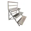 Escenario de Coro Plegable Móvil de Tres Niveles Soporte para Foto Grupal Escolar Escenario de Coro de Cuatro Niveles Gradas de Visualización de Aleación de Aluminio