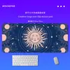 Mouse Pad Grande Sol e Lua Retrô, Borracha Antiderrapante, Bordas Costuradas de Precisão, Tapete de Mesa Cross-Border para E-Sports, Personalizável com Seu Próprio Design