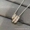 Colar Cobra no Mesmo Estilo de Liu Yifei, Versão Correta para Mulheres, Corrente de Clavícula Osso de Cobra Totalmente Diamantado em Ouro Rosa 18K, Presente para Casal