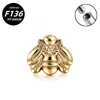 Aretes de Aleación de Titanio F136, Piercings para Labio, Colgantes, Tornillos para Cartílago de Oreja de Titanio de Color Natural con Rosca Interna y Base Plana, Piercings para Hélix, Joyería para Piercings para Mujeres
