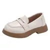 Zapatos Negros de Cuero para Niños 2026 Nuevo Estilo Primavera y Otoño Estilo Británico Zapatos Casuales sin Cordones para Niñas Zapatos de Rendimiento