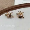 Brincos Fogos de Artifício com Contas Imitação Pedra Olho de Tigre Maillard Outono e Inverno 2025 Novo Design de Nicho Brincos de Alta Qualidade para Mulheres