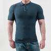 Verano 2022 Comercio Exterior Nuevo Suéter de Seda Helada elástico Camiseta Polo de manga corta de color liso con cuello para hombre europeo y americano