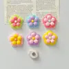 Superfície Brilhante com Design de Flor de Cinco Pétalas Bicolor Embutido, Ímãs de Geladeira, Presilhas de Cabelo, Adesivos de Acessórios de Resina DIY com Cola Cremosa