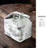 Bolsa de Almacenamiento para Juego de Taza y Tetera de Brocado, Una Tetera y Dos Tazas, Bolsa para Juego de Té de Viaje, Bolsa Grande Portátil de Tela