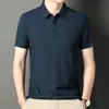 Transmisión en Vivo Transfronteriza Camisa Polo de Manga Corta para Waffles para Hombre Verano Nuevo Estilo Logo Básico Cuello Polo Camiseta Estampada