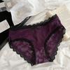 Huayang Menglei~Ropa Interior Sexy de Encaje Francés Deseo Puro Delgada Transpirable y Cómoda Entrepierna de Algodón Puro Calzones de Mujer